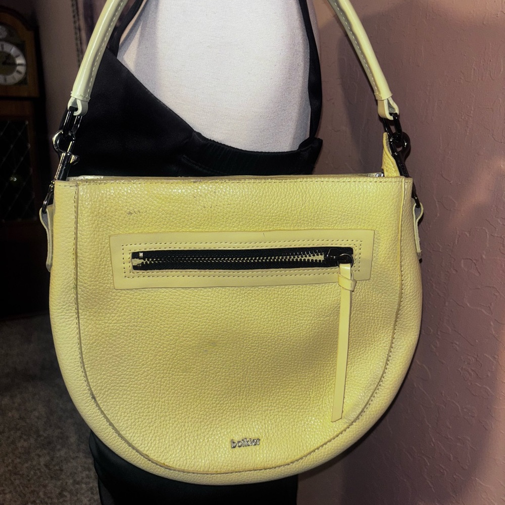 Botkier Beatrice Lemon Yellow Leather Saddle Bag